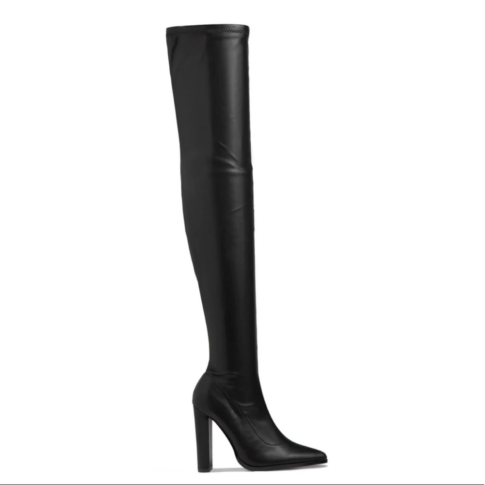 Chunky Heel Thigh High Boots ( size 10 will fit better if you wear 8 1/2)